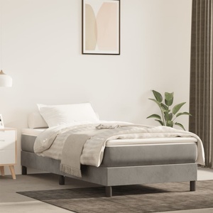 vidaXL Матрак с покет пружини 90 x 220 x 20 см Светлосиво (4016600)