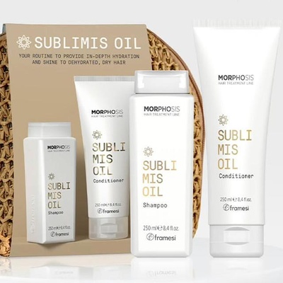 Framesi Подхранващ комплект шампоан и балсам с арганово масло Framesi Morphosis Sublimis Oil + подарък несесер