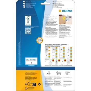 Herma Самозалепващи етикети, A4, 210 х 297 mm, червени, 20 л (1540100118)