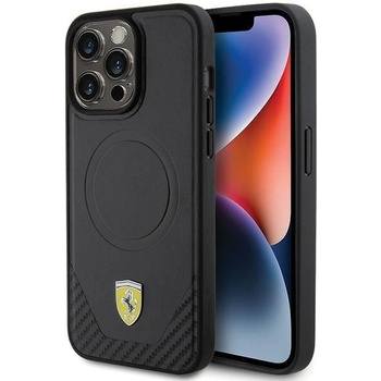 Ferrari Кейс Ferrari Carbon Metal Logo за iPhone 15 Pro Max, съвместим с MagSafe, черен (KXG0073426)