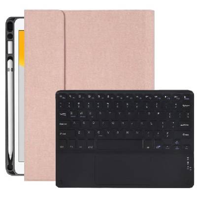 Калъф със клавиатура, тъчпад и място на Apple Pencil за iPad 10, 2" (2019-2021) / Air 3 (2019) / Pro 10, 5" - розов (20712)