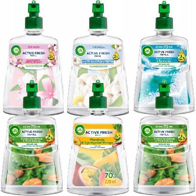 Air Wick Active Fresh Osvěžovač Vzduchu Náplň Mix vůní 6 x 228 ml
