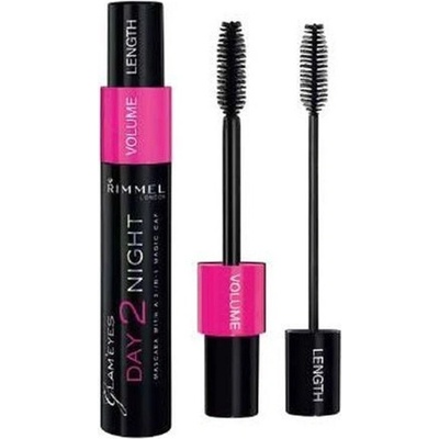 Rimmel London Day 2 Night dvojitá řasenka pro prodloužení a objem řas 001 Black 9,5 ml
