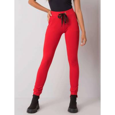 Relevance tepláky s lesklými šňůrkami rv-dr-6202.27p-red