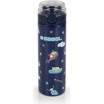 Gabol Бутилка за вода Gabol стоманена Speedy - 600 мл. - Тъмно синя с принт