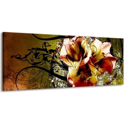 Obraz s květy plátno 1 100x40