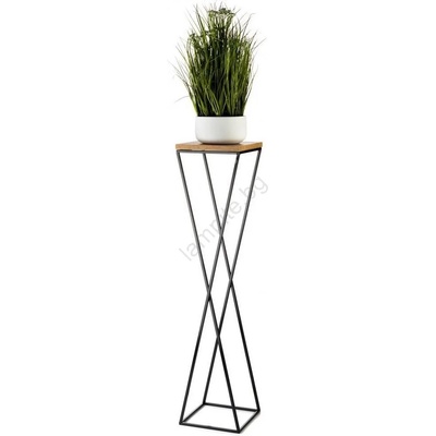 HowHomely Стойка за цветя LOFT 100x24 см черен/кафяв (DD0330)