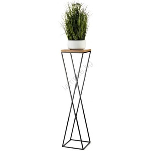 HowHomely Стойка за цветя LOFT 100x24 см черен/кафяв (DD0330)