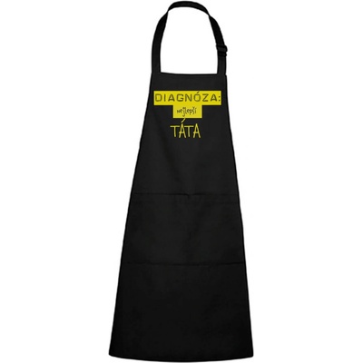 Dobrý Triko Zástěra s potiskem Diagnóza TÁTA Černá