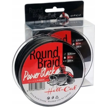 Hell-Cat Šnúra Round Braid Power čierna 200m 0,70mm 85kg