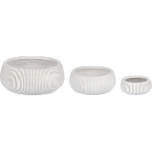 Bizzotto ДЕКОРАТИВНА САКСИЯ 3БР. ribbed БЯЛА (0790660)