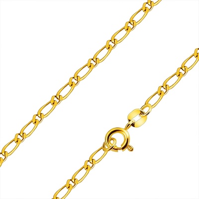 Šperky eshop 18K zlatý řetízek střídavé články S3GG171.18