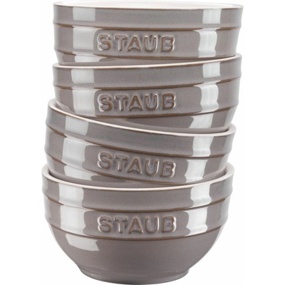 Staub sada 4 ks keramických misiek antická šedá 14 cm 0,7 l