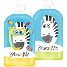 Zebra & Me kapsičky 150 ml pro opakované použití kosmonaut + zebra 2ks