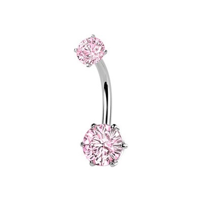 Šperky4U Ocelový piercing do pupíku BS1078-P