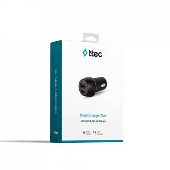 Ttec Адаптер за кола 12V ttec SmartCharger Duo In-Car Charger USB-C+USB-A 3.1A Черен