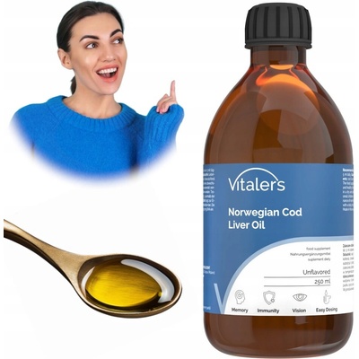 Vitaler's Omega-3 nórsky olej z treščej pečene s príchuťou bez vône 1200 mg 250 ml