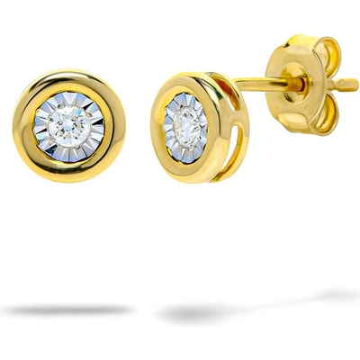 Blink-Blink diamantové náušnice zo žltého zlata 3040ZDG
