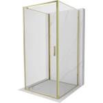 Mexen Exo-BR 3S душ кабина 3-стенна, отваряща се, 85 x 85 см, прозрачна, златна (8181-085-085-50-00-3S)