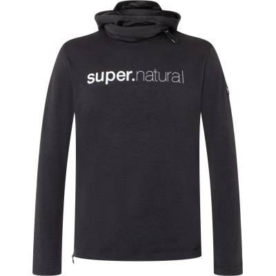 super. natural Мъжки вълнен пуловер Super. natural Alpine Hooded II Hoodie - Jet Black / Fresh White (005-4177-0611)
