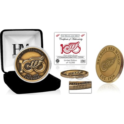 Highland Mint Sběratelská Pamětní mince Detroit Red Wings NHL 100th Anniversary Antique Bronze Coin – Zbozi.Blesk.cz