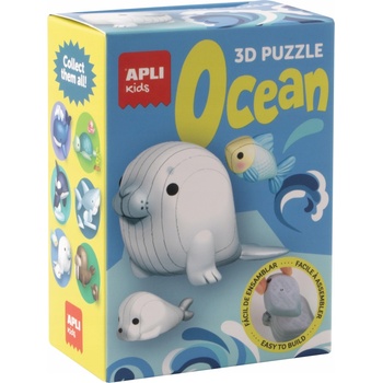 APLI Комплект 3D пъзели Apli Kids - Ocean, тюлен, тюленче и рибка (19951)