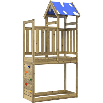 vidaXL Игрална кула Кафяво Солидна импрегнирана дървесина (3417174)