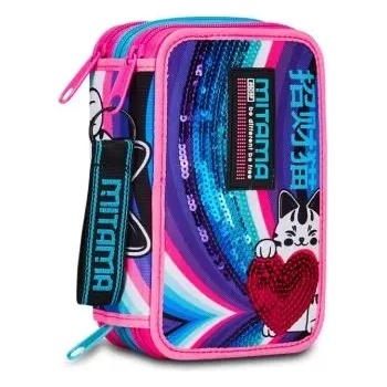 Mitama Rainbow Cat ученически несесер с 3 ципа, ПЪЛЕН