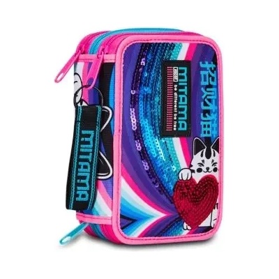 Mitama Rainbow Cat ученически несесер с 3 ципа, ПЪЛЕН
