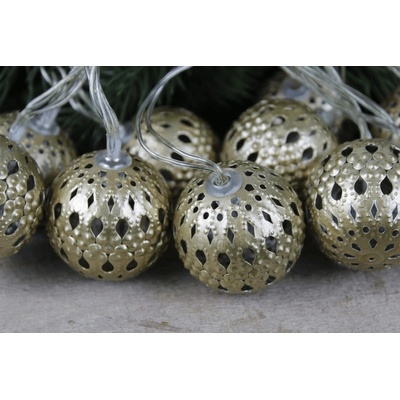 Home decoration Vianočná reťaz 160cm BALL Starozlatá teplá biela