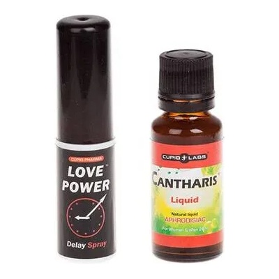 CUPID LABS Задържащ спрей за мъже Love Power и Възбуждащи капки Cantharis