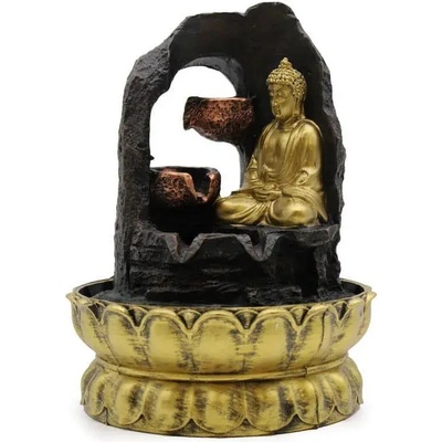 AWM Pokojová vodní fontána Zlatý Meditující Buddha 30 cm