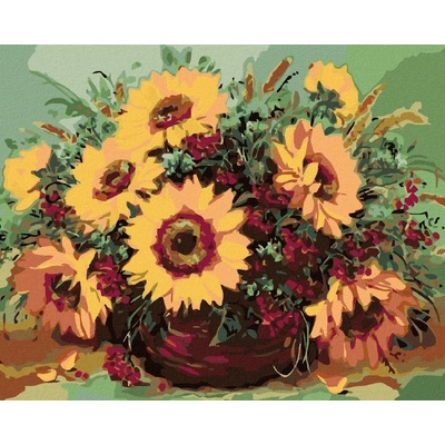zuty Malování podle čísel Krásné žluté slunečnice 100 x 80 cm vypnuté plátno na rám 8596530006190