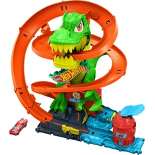 Mattel Hot Wheels city T-rex útočí na hasičskú stanicu JBM73