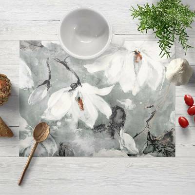 Biante Sametové prostírání Tamara TMR-016 Designové květiny na šedozeleném 35x45cm