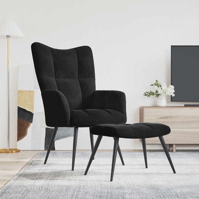 VidaXL 328090 relaxační se stoličkou černé samet
