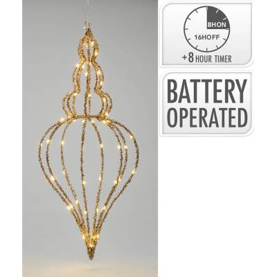KOOPMAN Ornament s LED svetlom a časovačom na zavesenie