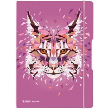 HERLITZ Zošit Flex Wild Animals A4 linajkový štvorčekový PP rys