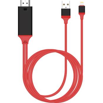 Earldom Кабел Earldom ET-W5, Lightning MHL - HDMI + USB, 2.0m, Червен - 14931 (14931)