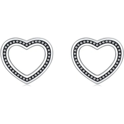 Grace Silver Jewellery stříbrné náušnice Corinne srdce E-RHE1078/225 stříbrná
