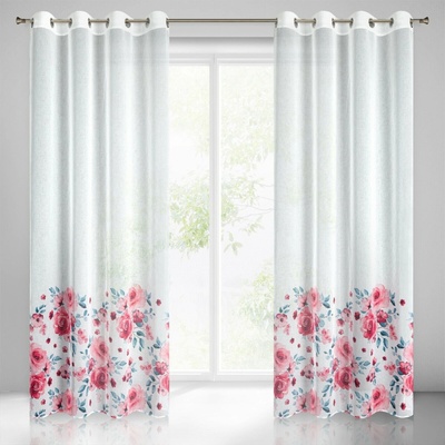 Eurofirany Záves 140x250 cm biely pudrový na kovové krúžky LAVIN Design 91