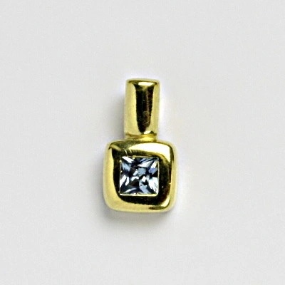 Čištín Zlatý přívěsek žluté zlato zirkon akvamarin 1393 11483