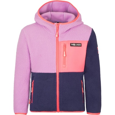 TROLLKIDS Детско поларено яке Trollkids Kid's Aurlandsfjord Jacket Fleece jacket - Light Violet / Deep Violet / Coral Pink - размер 152 (EU) (703-3292-0718)