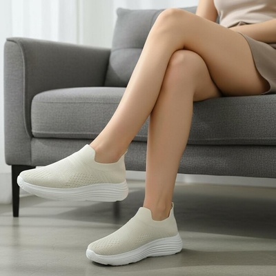 Dámske elastické slip-on tenisky ZARINI krémové