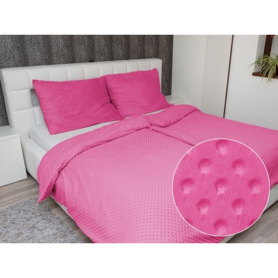 Biante obliečky Minky 3D bodky MKP-020 Ružovo fialové 140x220 70x90