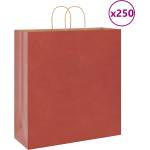 vidaXL Хартиени торбички 250 бр с дръжки червени 45x17x48 см (4101765)