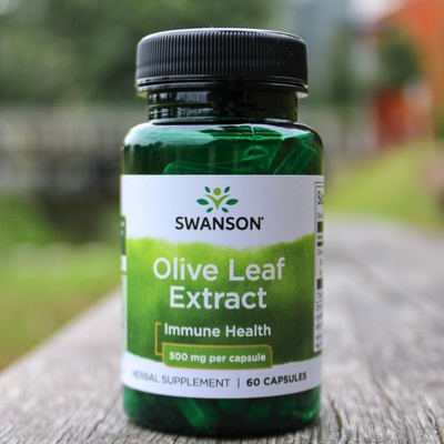 Swanson Olivové List Olive Leaf Extract 500 mg 60 kapsúl