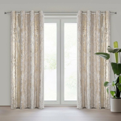 EUROFIRANY ZATEMŇOVACÍ ZÁVES NA KRÚŽKOCH SOFI 135X250 CM VZOROVANÁ