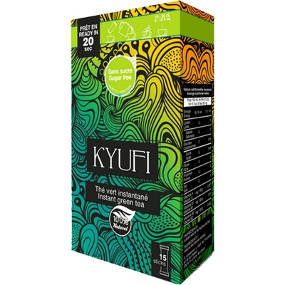 Kyufi instantní nápoj zelený čaj 15 x 0,9 g