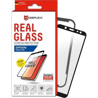 Displex Real Glass 10H Protector 3D Full Cover - калено стъклено защитно покритие за дисплея на Samsung Galaxy A6 Plus (2018) (черен-прозрачен)